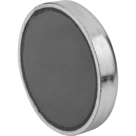 Kipp Magnet Shallow Pot Magnet D=13 +/-0, 15, H=4, 5, Hard Ferrite, Round, Comp, Steel K0548.02